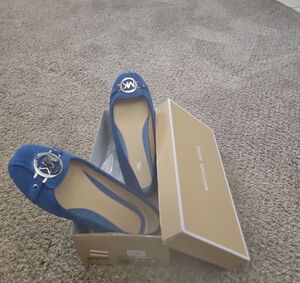 Michael Kors Royal Blue Flats with Silver Accents